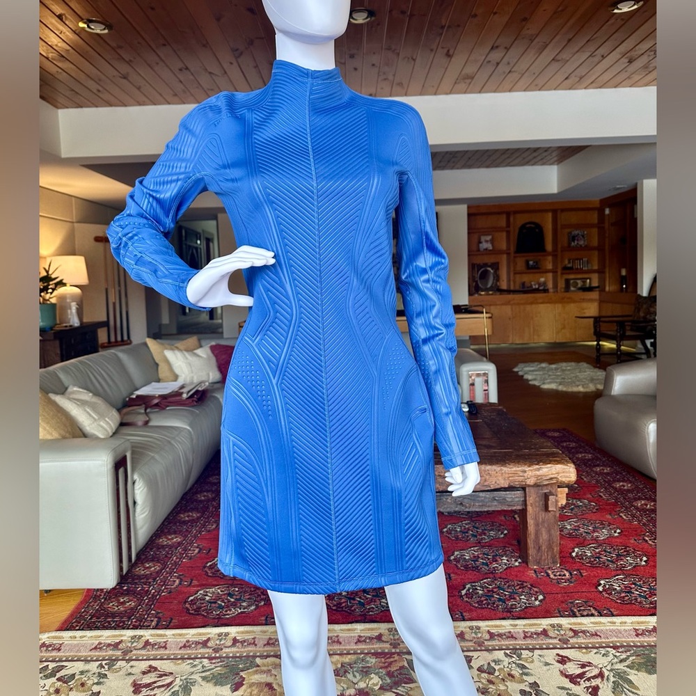 Mugler Vibrant Blue Long Sleeve Dress